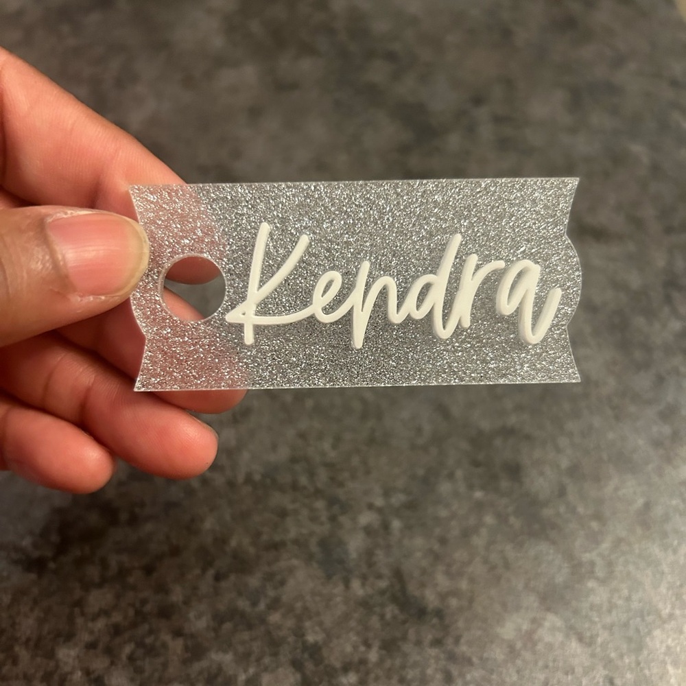 Personalized Tumbler Name Tag Topper